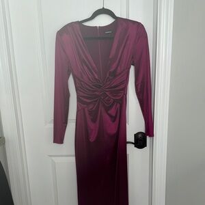 Express Deep Purple Long Sleeve Dress